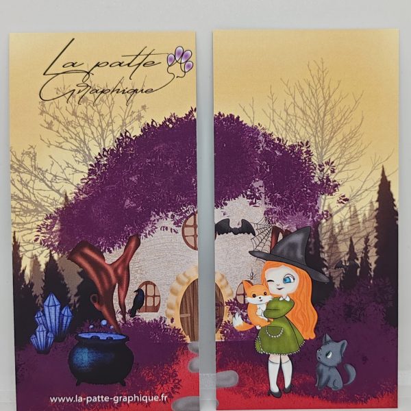 Marque page automne Sorcière renard