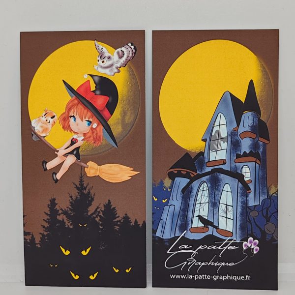 Marque page automne Sorcière chateau