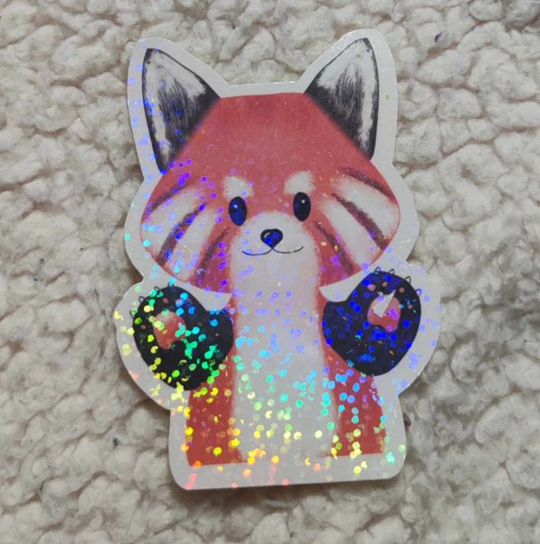 Photo stickers holographic Panda roux
