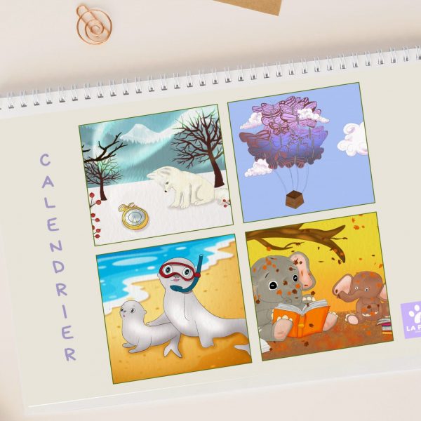 Calendrier Perpétuel A4 Illustré - Décorations Murales Originales & Réutilisables