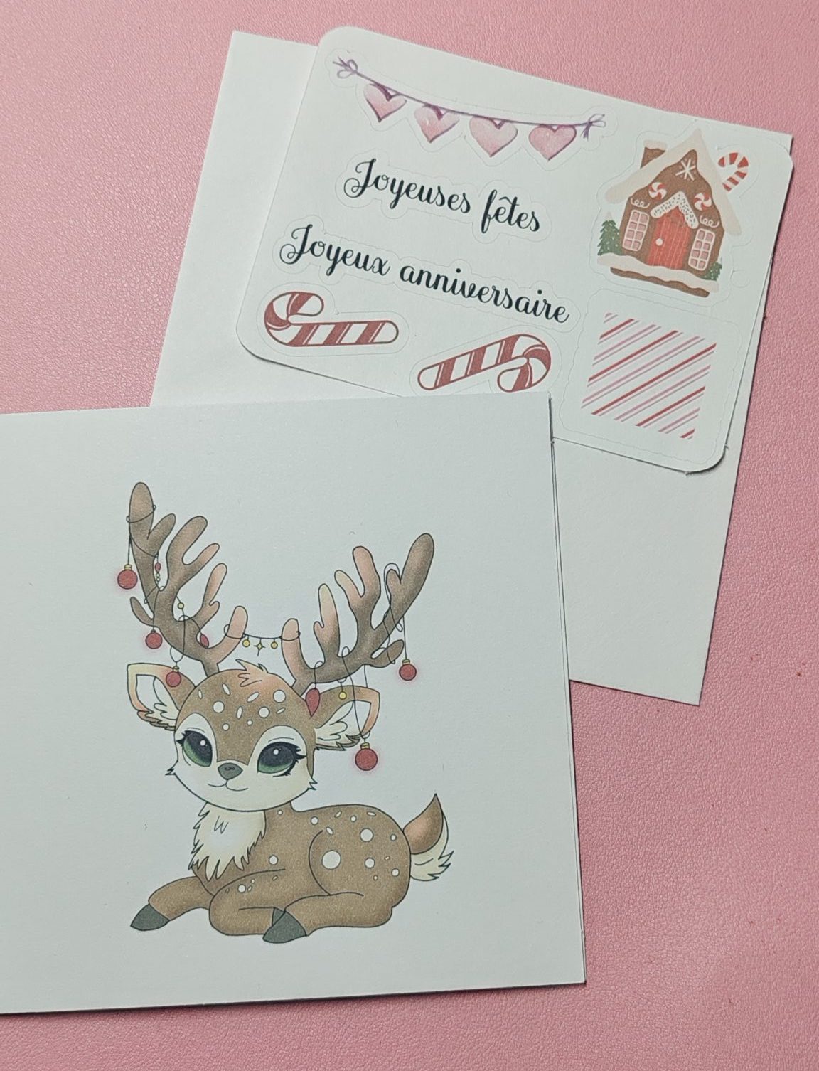 Carte Joyeuses fêtes renne de noël