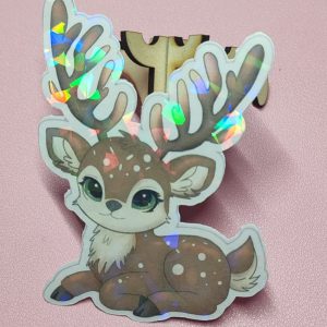 Sticker holographique Renne