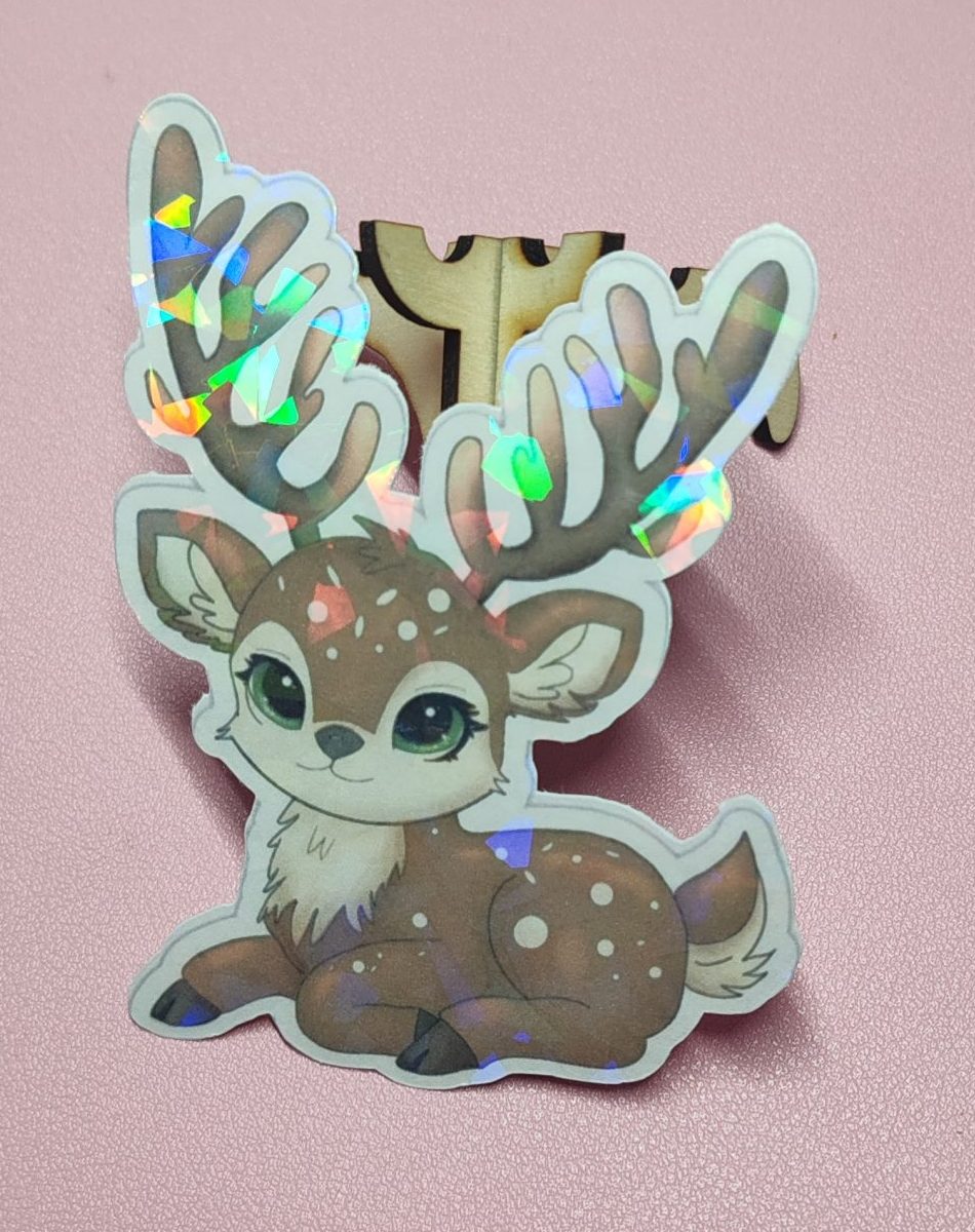 Sticker holographique Renne