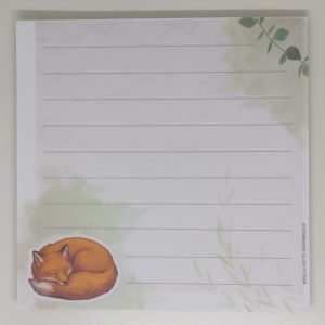 Bloc-Notes Carré Renard Endormi & Forêt – Carnet 14,5 x 14,5 cm