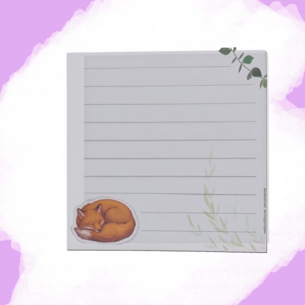 Bloc-Notes Carré Renard Endormi & Forêt – Carnet 14,5 x 14,5 cm
