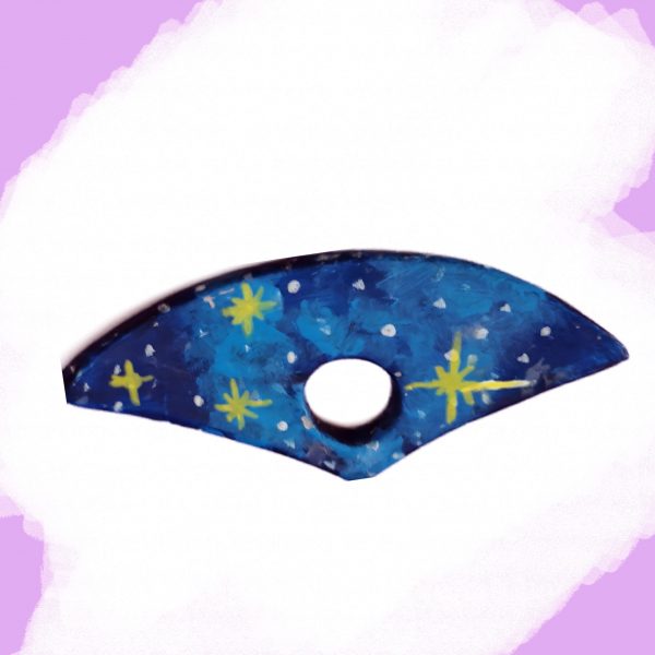 Bague de lecture artisanale "Nuit Étoilée" – Argile peinte à la main – Lecture une main